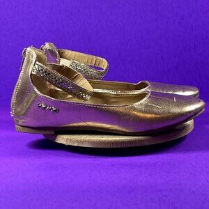 Bebe Girls Rose Gold Ballerina Flats Girls Shoe Size 4